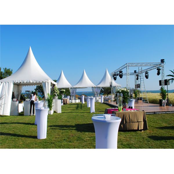 Outdoor Emergency White Pagoda Tents Waterproof Fire Resistant Pvc Roof Pretty