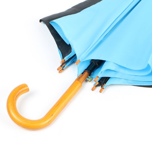 Promotional Events Cool Golf Umbrella , Wooden Stick Umbrella With Logo Printing