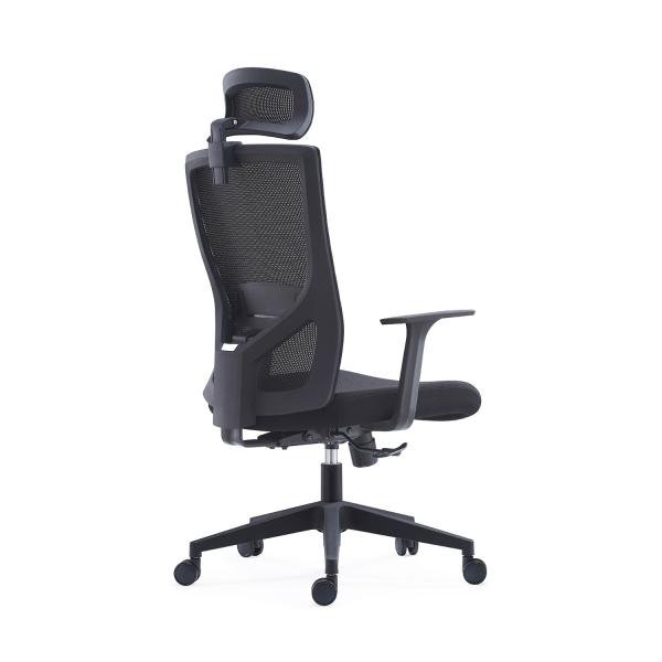 Modern MID Back Ergonomic Mesh Back Fabric Seat Swivel Office Chair With Height Adjustable Headrest