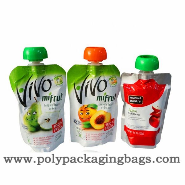 90ml Stand Up Pouch With Spout For Juice Spouted Pouch Bags For Apple Juice