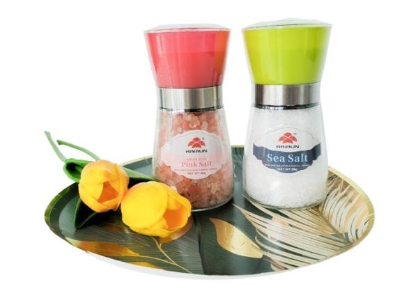 Adjustable Grinder Salt Pepper Mill Set Stainless Steel Cap
