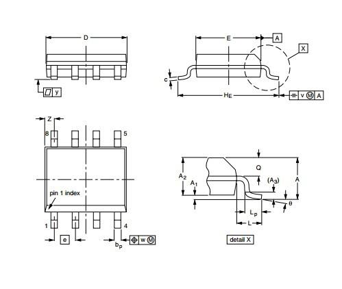 Integrated Circuit Chip Universal LCD driver for low multiplex rates PCF85163T/1  SOP
