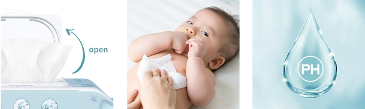 OEM Biodegradable Baby Wet Wipes 99.5 Pure Water Based Wipes