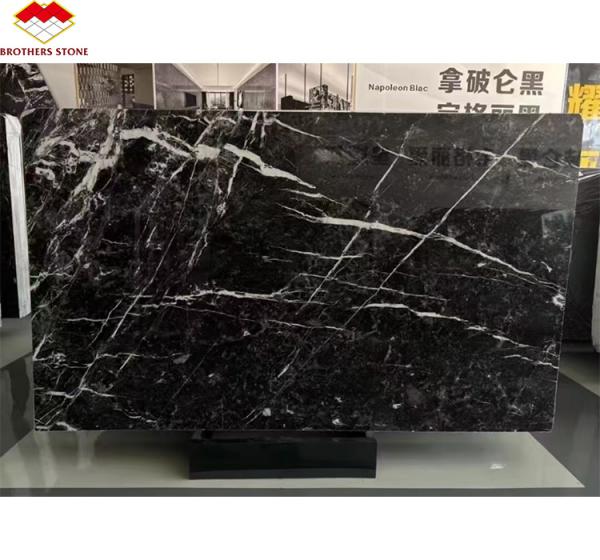 Hotel Surface Finishing Polished Italian Fendy Black Marble with White Veins Tile
