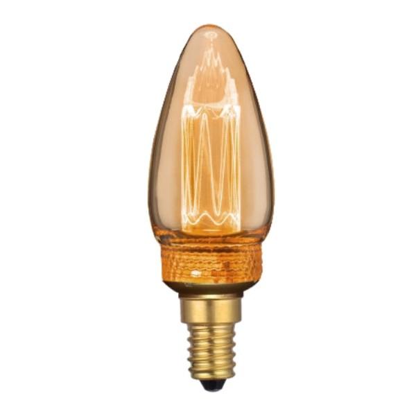 2W E14 LED C35 Bulb, Deco Light, Fashionable Glass Bulb, Warm White Lamp, LED Candle