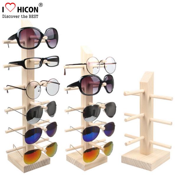 Amazing Clients Wooden Sunglasses Display Stand Counter Top Advertising Equipment