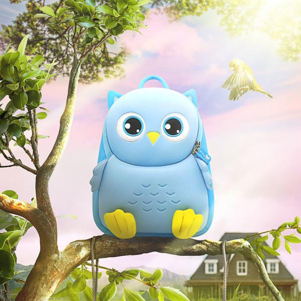 NHB142 Nohoo New style vivid 3D cartoon owl school bag factory in China