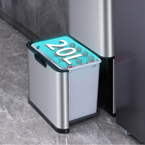 Office 50L Dual Garbage Recycling Bin Sensor Touchless Trash Can