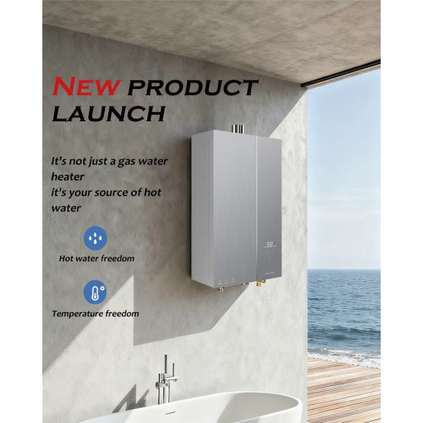 Compact 12L residential  Gas Water Heater Pure Copper Heat Exchanger Tempered Glass Panel