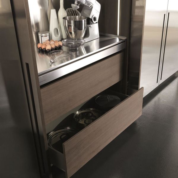 Kitchen Design Custom Smart Complete Sets Stainless Steel Kitchen Cabinets With Wood Grain Island