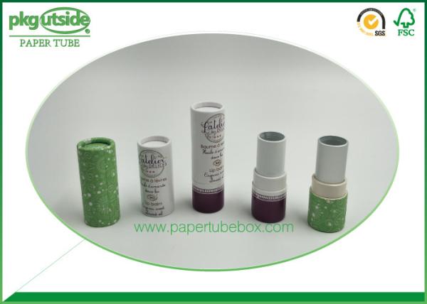 Eco Friendly Cardboard Lipstick Tubes , Brown Paperboard Push Up Lip Balm Tubes