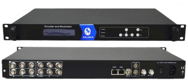 8 Port To 4 RF CVBS To DVB-C Encoder Modulator , Digital TV Video Encoder Modulator