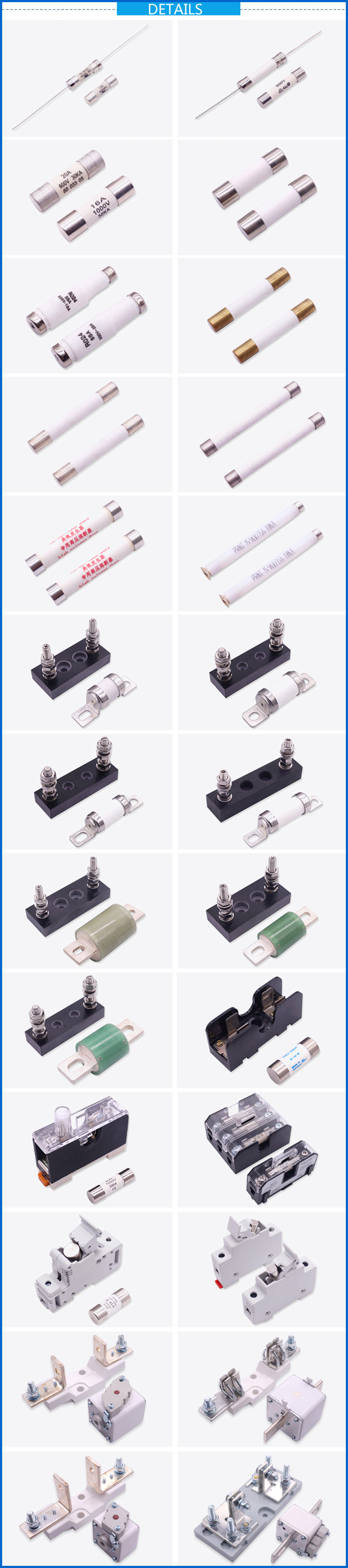 Взрыватель XRNP6 0.5A 40.5V 41x440mm HRC высоковольтный керамический для предохранения от трансформатора