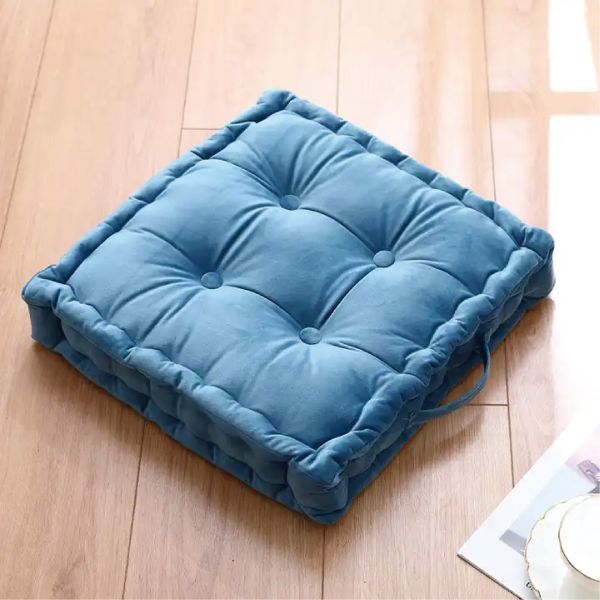 Customized Color Thicken Velvet Square Floor Cushions With Handle for Home Decor Sofa