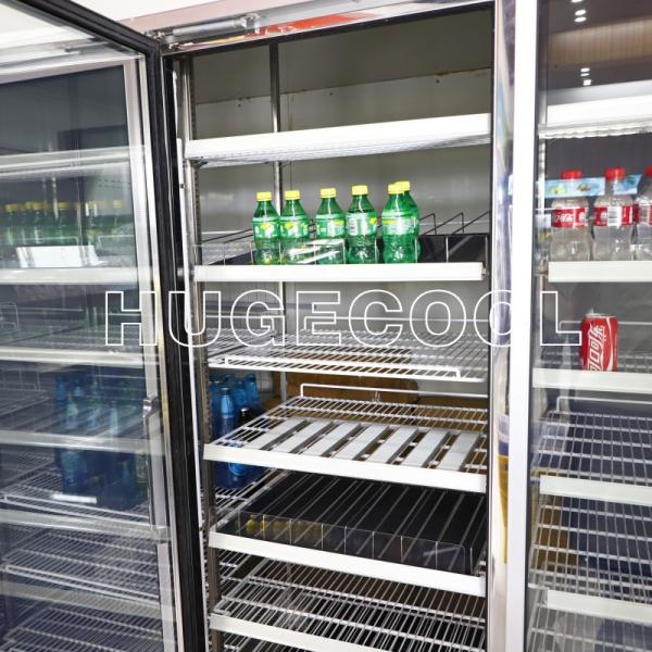 Frigoríficos de portas de vidro com estrutura de liga de alumínio para cavernas de cerveja e lojas de bebidas alcoólicas