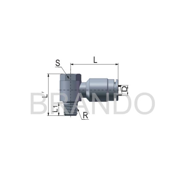 OEM 90 Degree Pneumatic Hose Fittings Silver Color CE ISO Certification