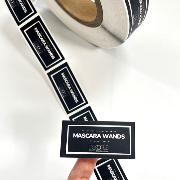 Custom Rectangle Size Printed Black Waterproof Face Serum Lip Oil Roll 10ml Vinyl Material Private Label Minimum Order 500pcs