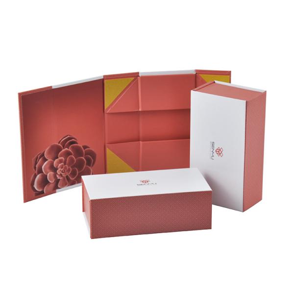 Hot selling design foldable rigid flip package  hook gift box with magnetic