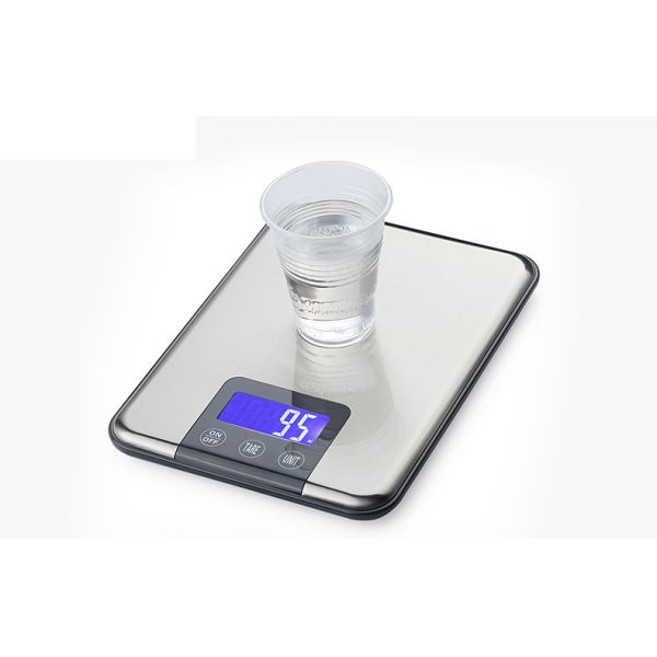 10kg 1g Digital Scale Electronic Kitchen Food Jewelry Balance Stainless Steel Platform Touch Bottom LCD Back light