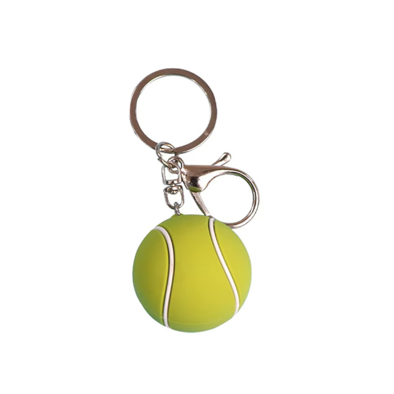 Creative Realistic PVC Keychain Three-dimensional Basketball Pendant Cute Tennis Ball Cartoon Billiard Cue Schoolbag