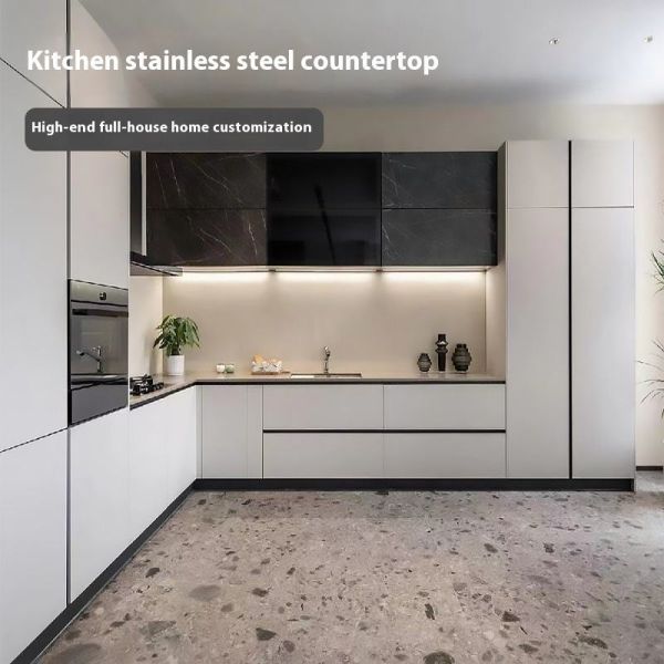 Sleek Stainless Steel Kitchen Island Brushed With 5mm Thickness Countertop