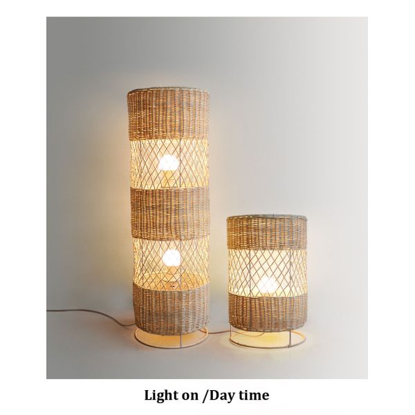 Handmade Led rattan wicker floor lamp For Living Room Decoration