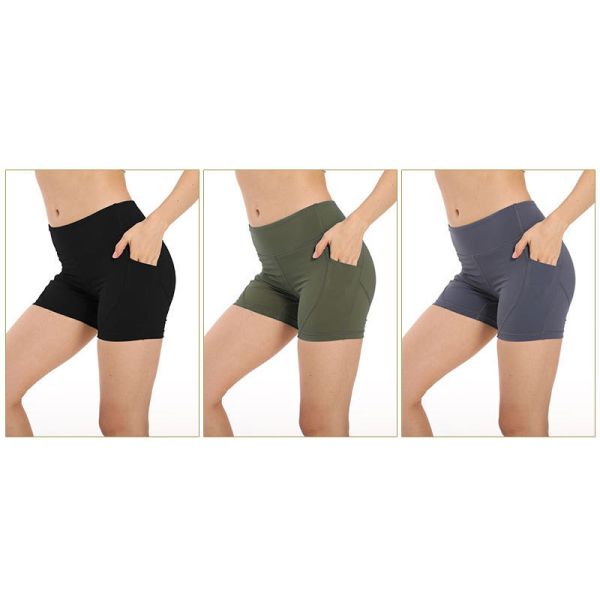 Йога разминки талии шортов 210g дюйма женщин BSCI 4 атлетическая высокая замыкает накоротко