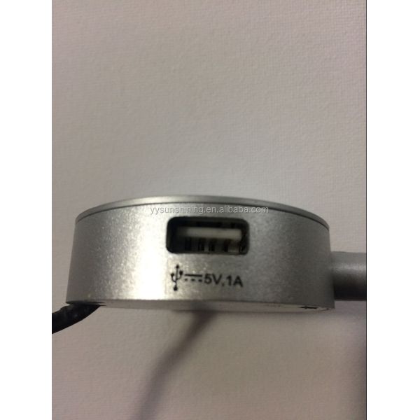 Aluminum Body Material RV Caravan USB 12V LED Reading Gooseneck Flexible Spot Light Lamp