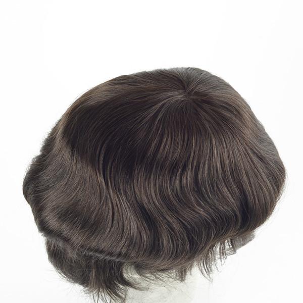 Hair Transformation Human Hair System 6 Inches Black Men'S Stock Hair Pieces