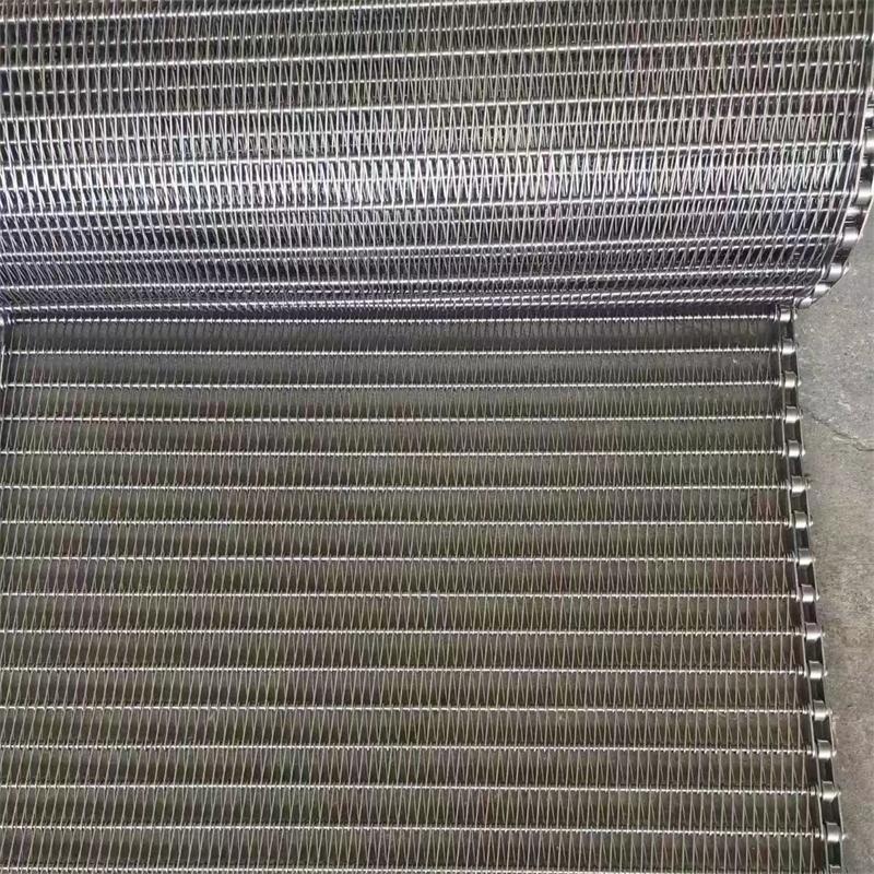 Wire Mesh Conveyor Belt chain driven metal mesh belt with conventional weave offering unobstructed openings for product transfer