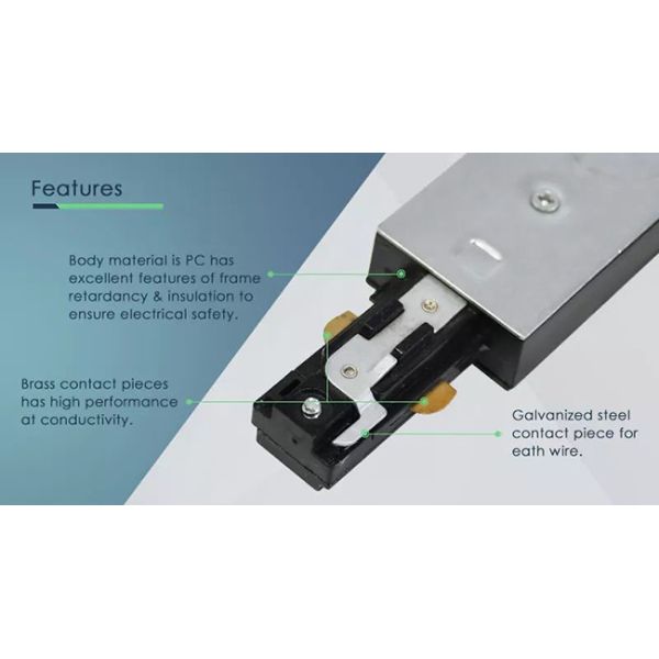 179*107mm Track Lighting Accessories Pc Aluminium Rail Track