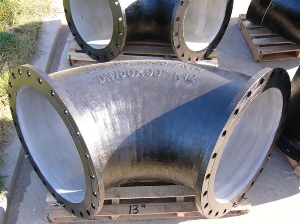 Internal cement coating Ductile iron fitting Double flange 90 bend Class PN10