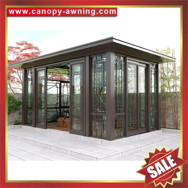 Outdoor garden park alu Aluminium aluminum glass gazebo pavilion rain sun canopy shed cabin sunroom sun house for sale