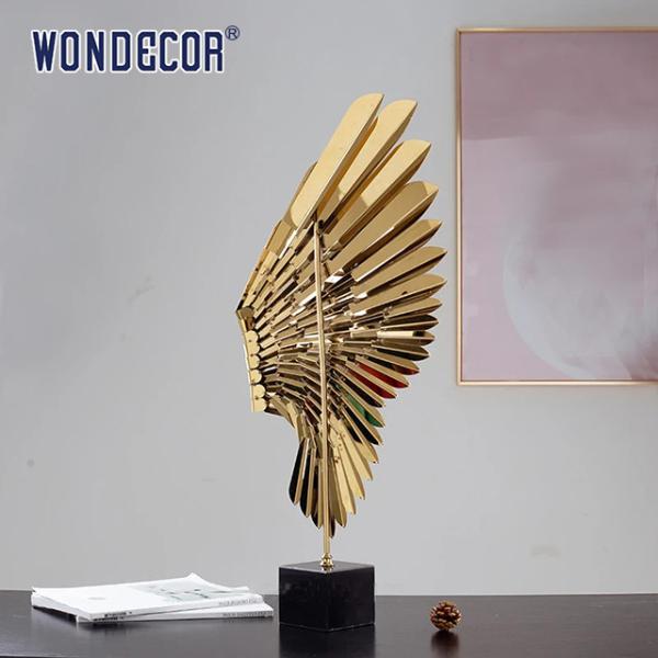 Décoration d'art métallique abstrait Des ailes d'ange Sculpture en acier inoxydable