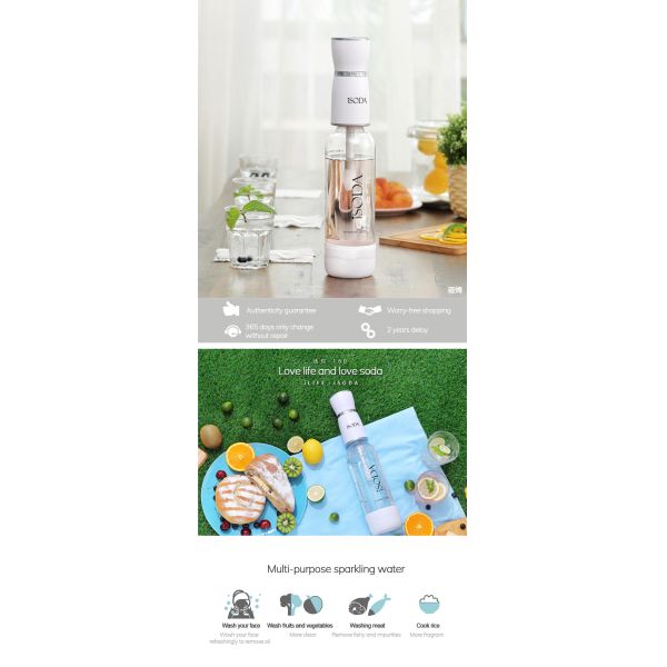Silver Portable 1000ml Bubble Water Machine Commercial