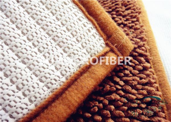 Super Absorbent Brown Bath Mat Non Slip Bathroom Mats For Homes / Hotels