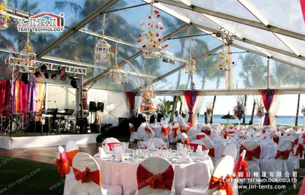 Fogo transparente da barraca do banquete de casamento do espaço livre do grande período - retardador CFM DIN4102 B1/M2