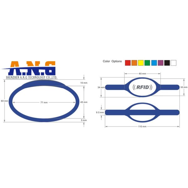 Waterproof lightweight Silicone Plastic Dial rfid bracelet for Football Ticket