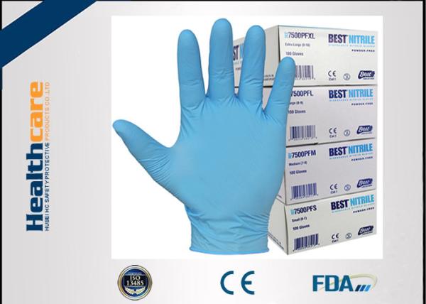 O exame de 9 luvas protetoras de mil. 6 Mil Blue Nitrile Exam Disposable pulveriza livre