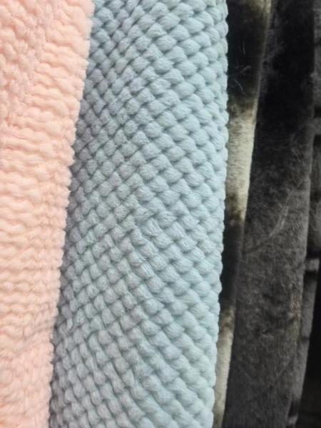 50/75D Spun yarn Polyester Rabbit Jacquaand fur Fashion Designs for Luxury coating GSM:230-400g Static-free AZO-free
