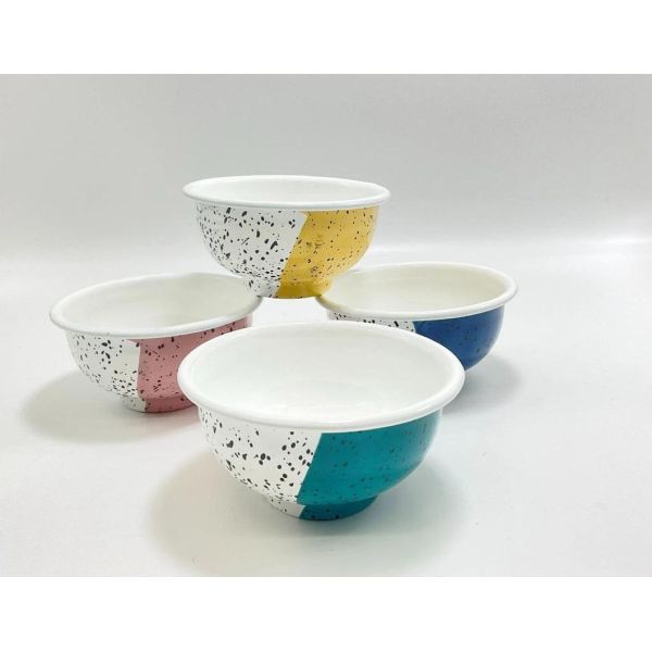 Half Color Speckled Enamel Tableware Set EU FDA Certified 0.5mm Thickness