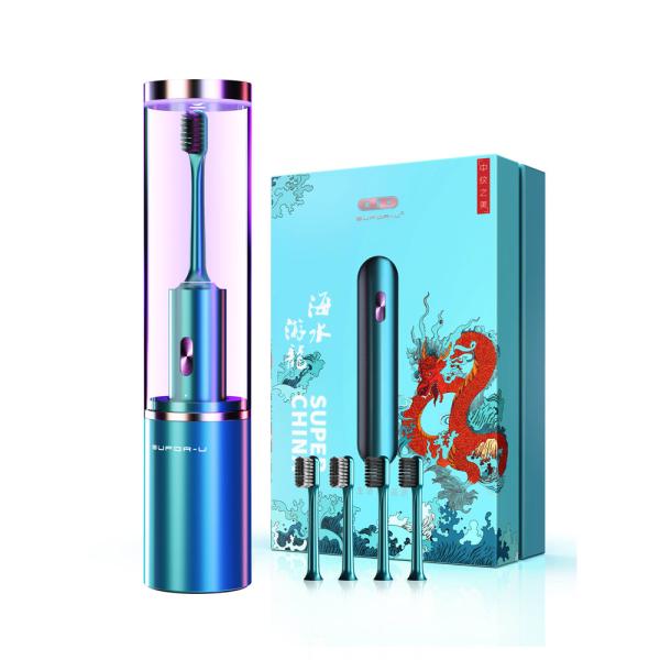 New Design UV 360 Disinfection And Mouthwash 2-In-1 Cup Wireless Charging Adult OEM Sonic Electric Toothbrush