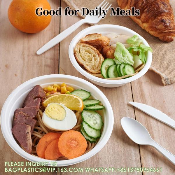 12 Oz Paper Bowls, Disposable Compostable Bowls, Biodegradable Soup Bowls Made Of Natural Bagasse, Eco-Friend