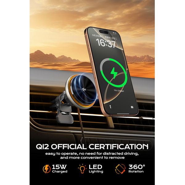 Luz de cielo estrellado Carro magnético portador de carga inalámbrica Disposición de calor rápida 9 modos de iluminación Color personalizable de la cáscara