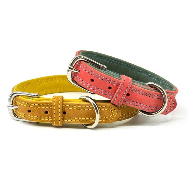 Collier pour animaux de compagnie en cuir véritable coloré – Élégant, durable, confortable