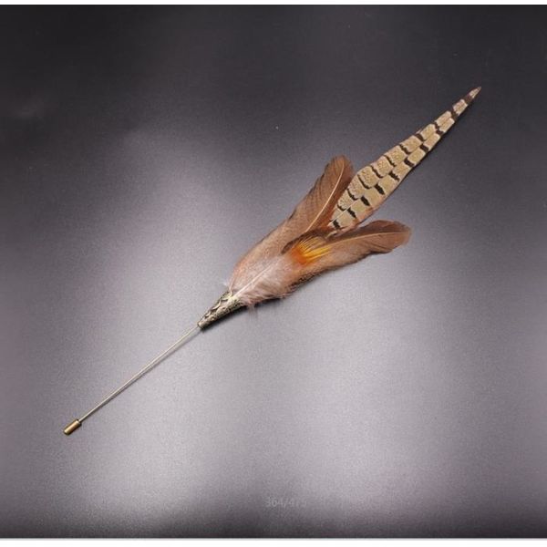 Pheasant Feather Brass Brooch Mount with Fast Shipping via DHL UPS FEDEX EMS TNT