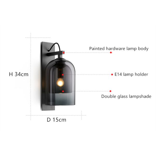 Modern Led Wall Lamp Double Glass Wall Lamps wall mount light fixture (WH-OR-27)