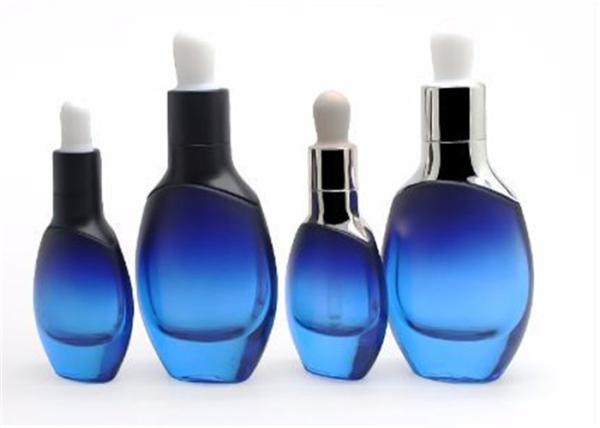 Unique Shaped 15ml 30ml Amber Glass Dropper Bottles For Essential Oil , Cosmetic Serum