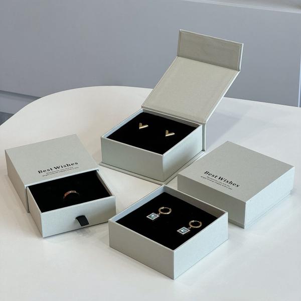 Custom Rigid Gift Box Paper Two Piece Flip Top Jewelry Gift Box For Necklaces And Bracelets