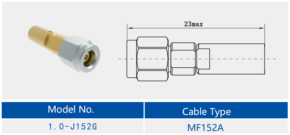 1.0mm Series Stainless Steel Male Plug RF Cable Connector for MF152A